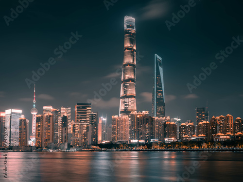 Bund Shanghai China Night View photo