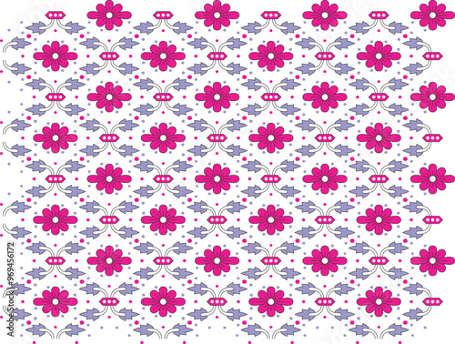 Flower Wave Design Pattern For background, Texture, Fabric .