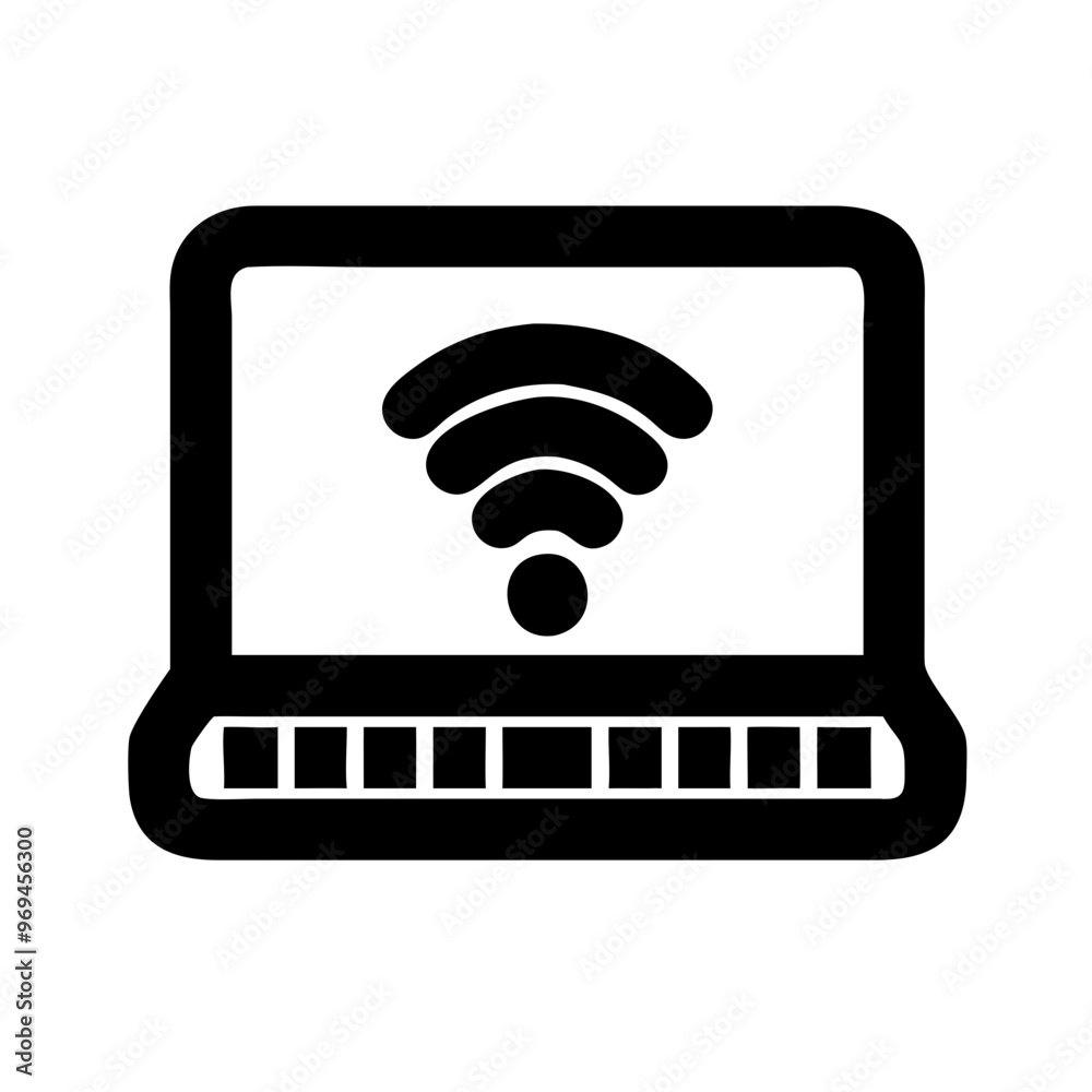 A clean and modern vector icon of a laptop, designed with simplicity and clarity in mind. This icon features a stylized representation of an open laptop with a minimalist design, making it ideal for a A clean and modern vector icon of a laptop, designed with simplicity and clarity in mind. This icon features a stylized representation of an open laptop with a minimalist design, making it ideal for a