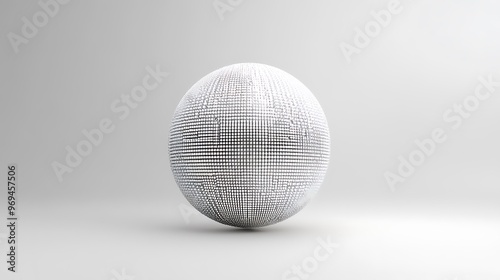 Futuristic Silver Pixel Tech Sphere Logo on Neutral Grey Background