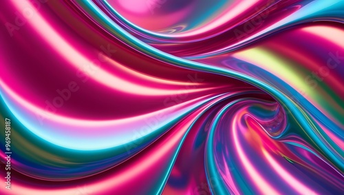 Abstract colorful flowing waves design with pink and purple hues, perfect for digital wallpaper or backdrop