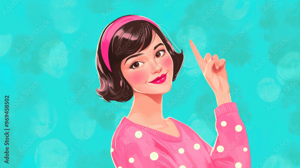 Girl Pointing Up. Girl Pointing Up.