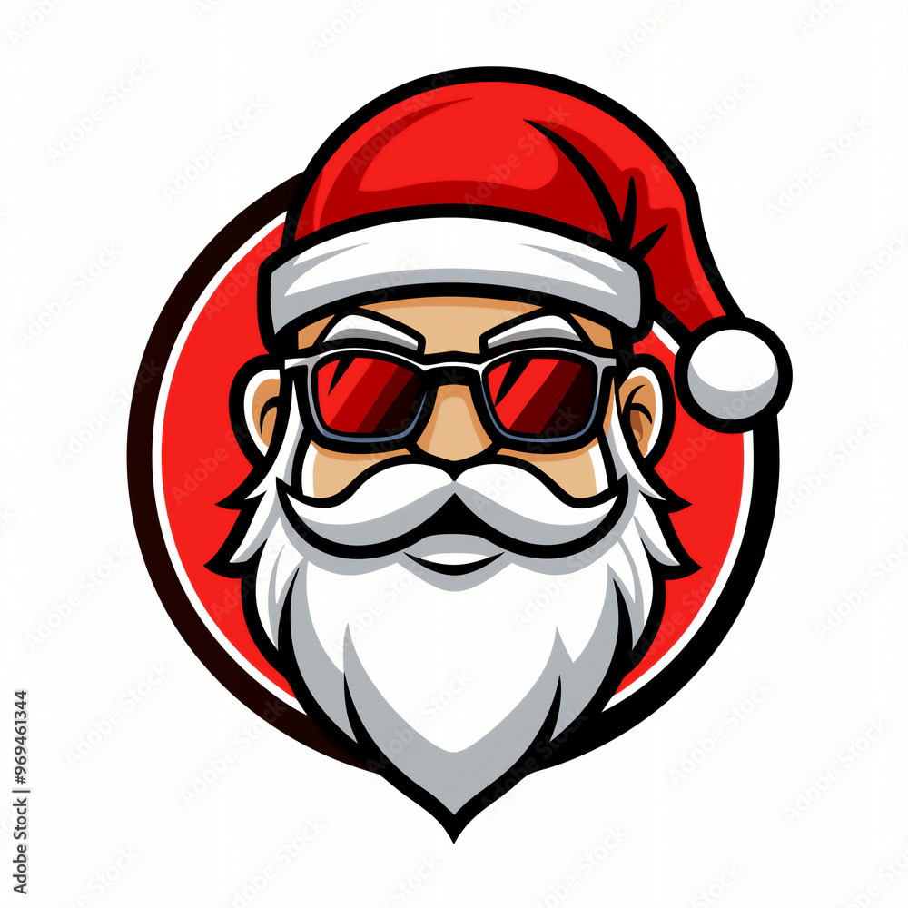 Santa Claus Winking Face Icon | Emblem and Logo Design for Seasonal Projects Santa Claus Winking Face Icon | Emblem and Logo Design for Seasonal Projects