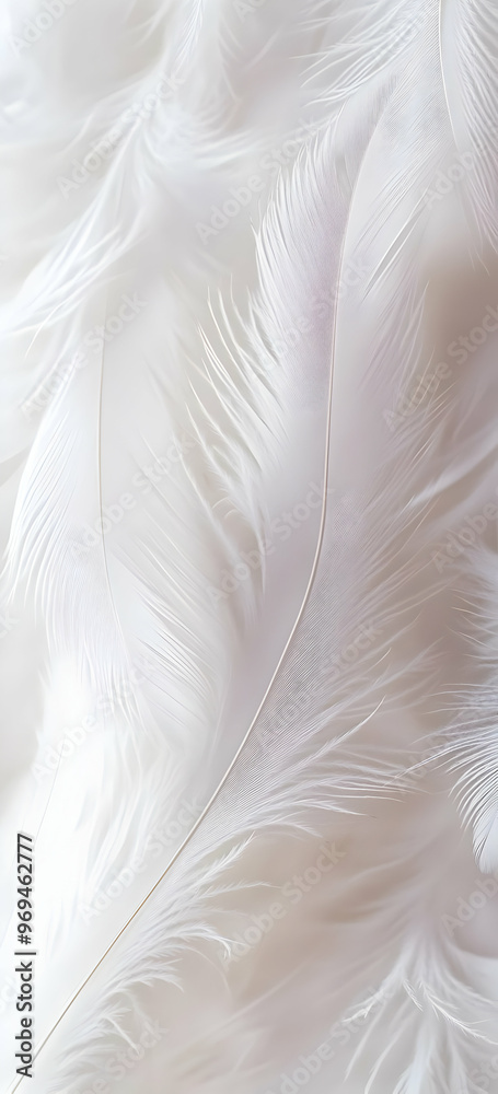 Fototapeta premium A Close-Up of White Feathers on a Soft Surface