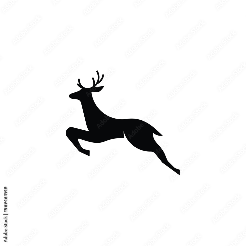 Slhouette Jump Deer logo design Slhouette Jump Deer logo design