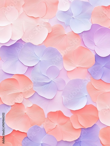 A colorful and delicate background of pastel flower petals in shades of peach, pink, and lavender, perfect for spring-themed designs.