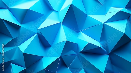 Turquoise Blue Low-Poly Shapes: Vibrant Abstract Background