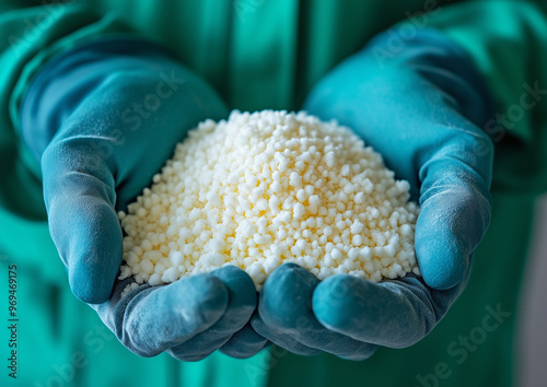 Urea is used on a large scale in agricultural enterprises to provide the necessary level of nitrogen in the soil, which can significantly increase yields and accelerate crop growth photo