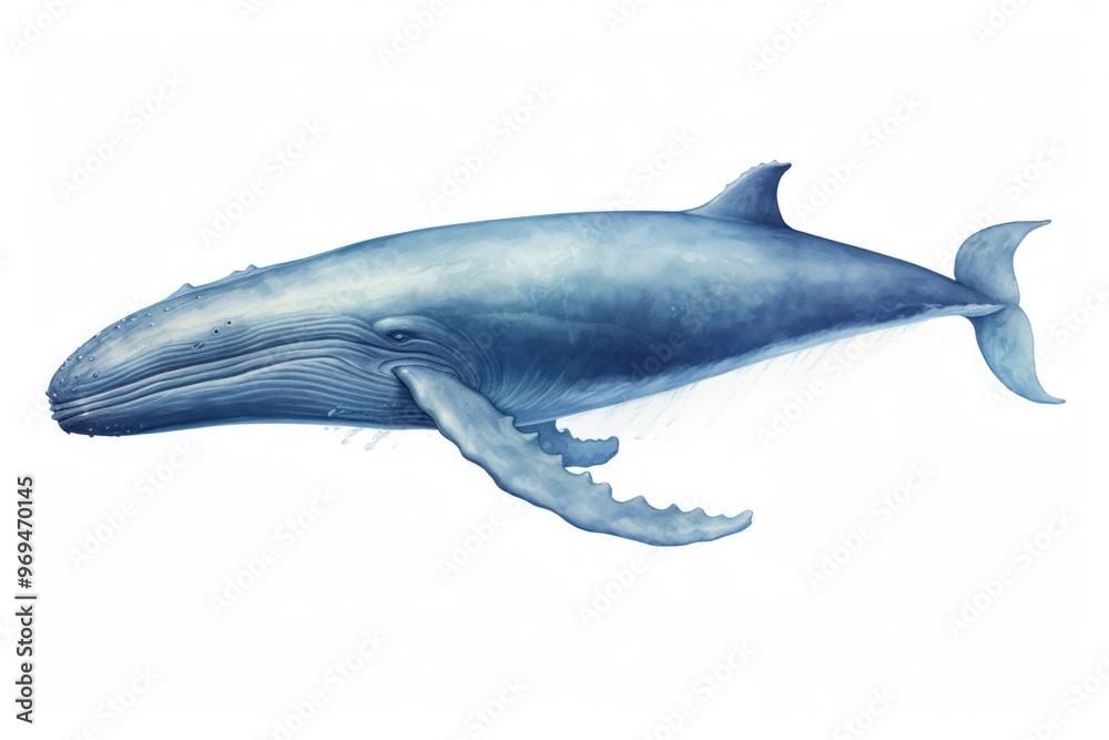 Naklejka premium Blue whale animal mammal fish.