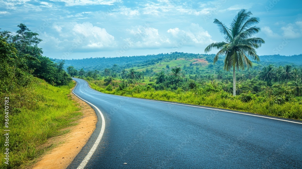 Fototapeta premium Ghanaian Roadside Asphalt