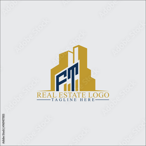 Modern FT Real Estate Logo Design with Building Silhouettes