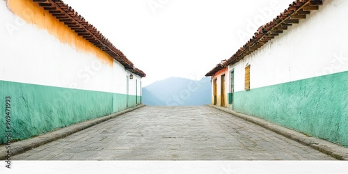 Ecuadorian Street with Green Painting