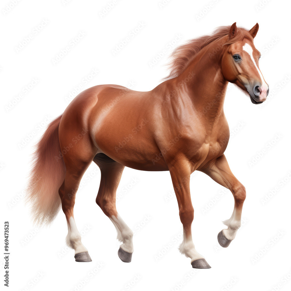 Obraz premium brown horse isolated on transparent background cutout