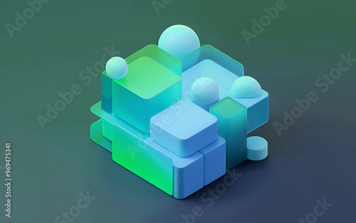 Abstract colorful shape background,3d render.Ai Generated.