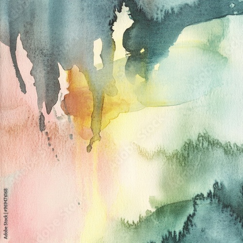 A vibrant, abstract watercolor painting showcasing soft color blends and dynamic brush strokes, perfect for artistic projects.