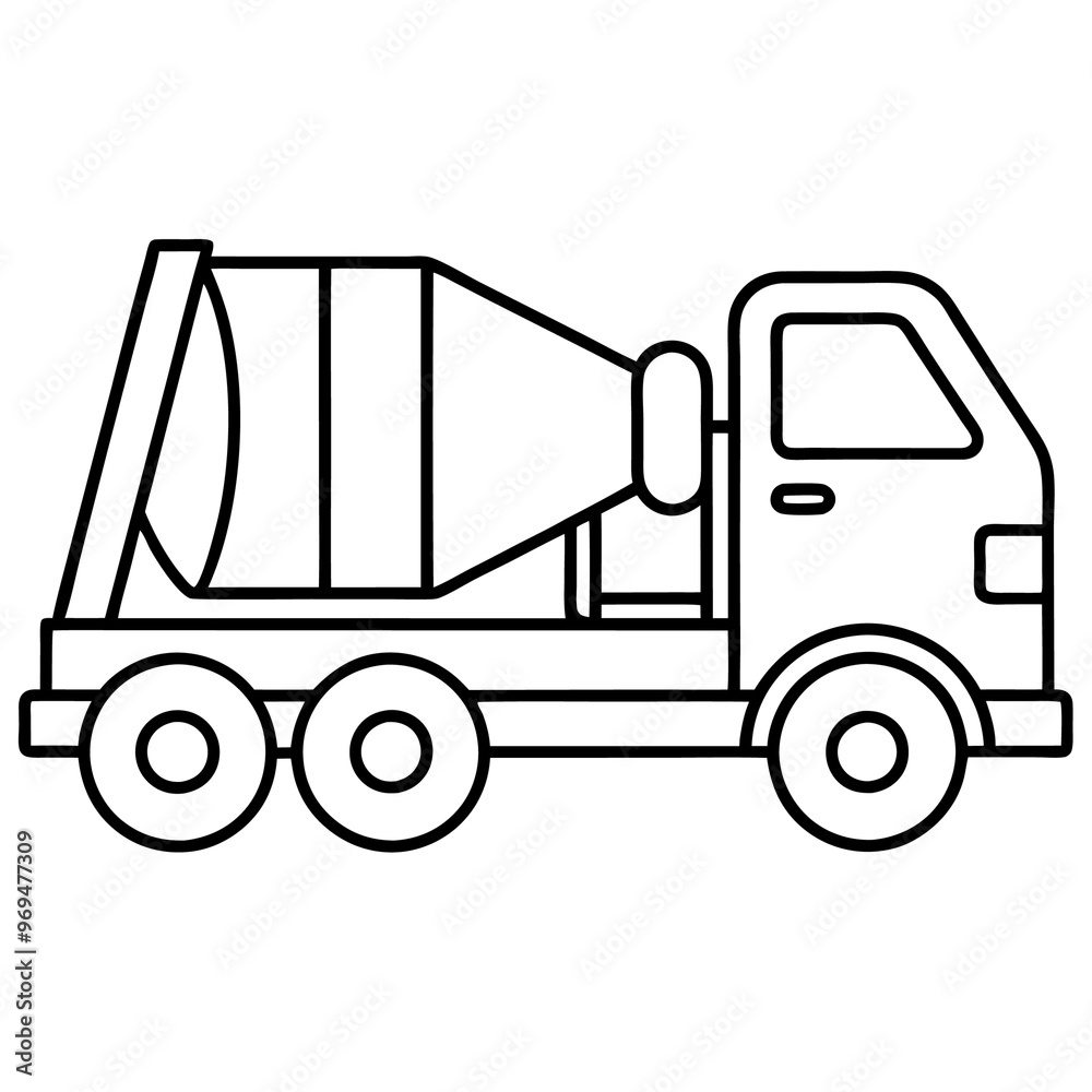 mixing truck machine outline coloring book page line art drawing mixing truck machine outline coloring book page line art drawing