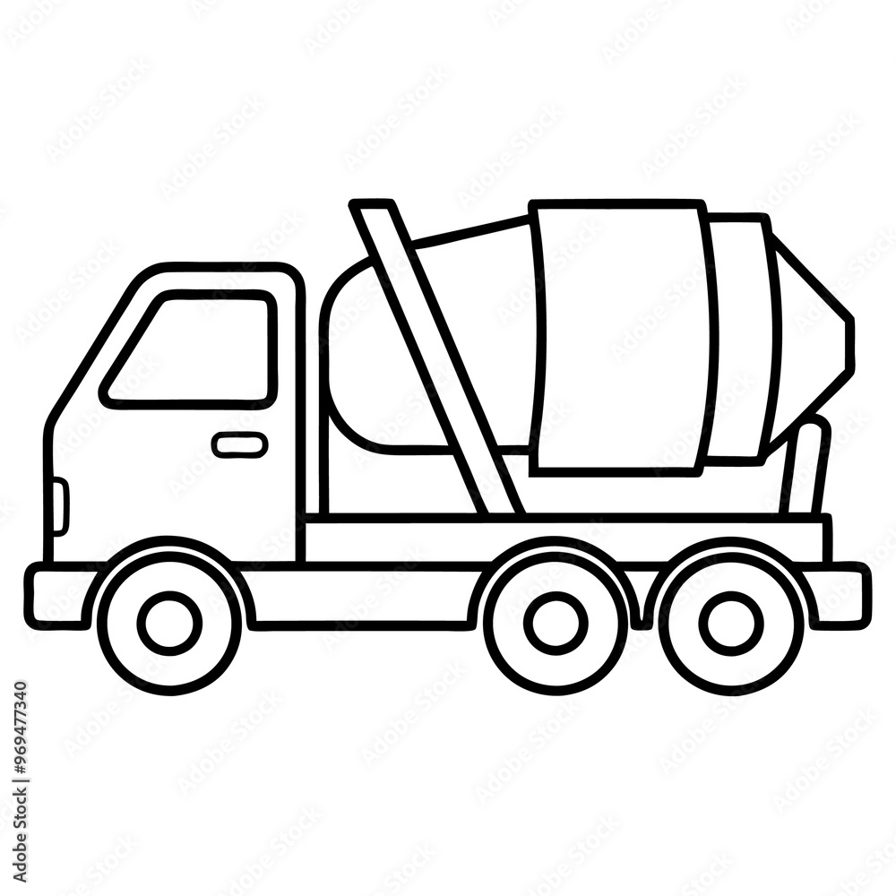 mixing truck machine outline coloring book page line art drawing mixing truck machine outline coloring book page line art drawing