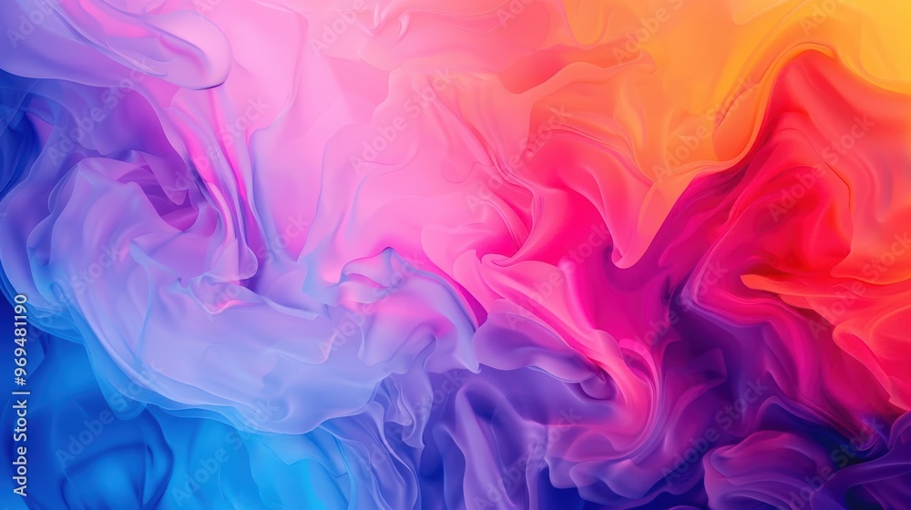 A Close-up Shot Abstract Watercolor Silhouettes of Watercolor business silhouettes, vibrant overlapping hues