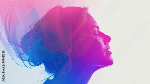 A Close-up Shot Abstract Watercolor Silhouettes of Watercolor business silhouettes, vibrant overlapping hues