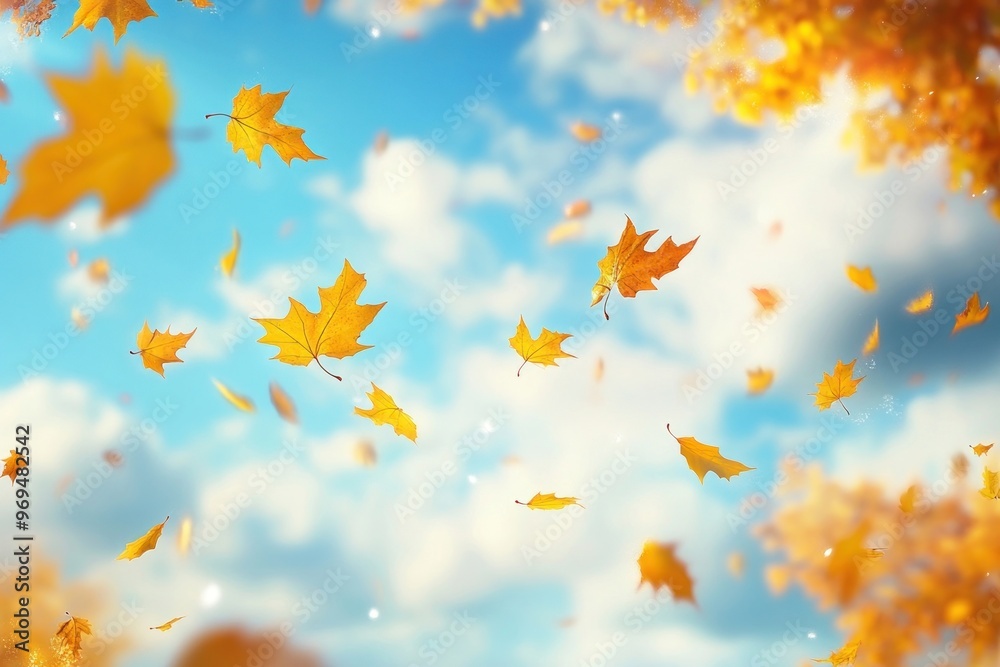 Autumn leaves falling in the sky nature leaf outdoors. Autumn leaves falling in the sky nature leaf outdoors.