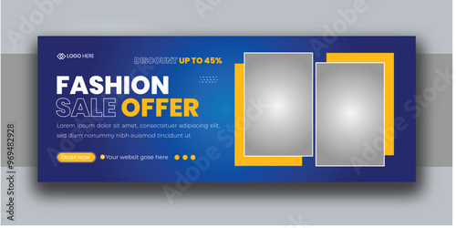 Fashion sale social media facebook cover banner template, Web banner timeline template