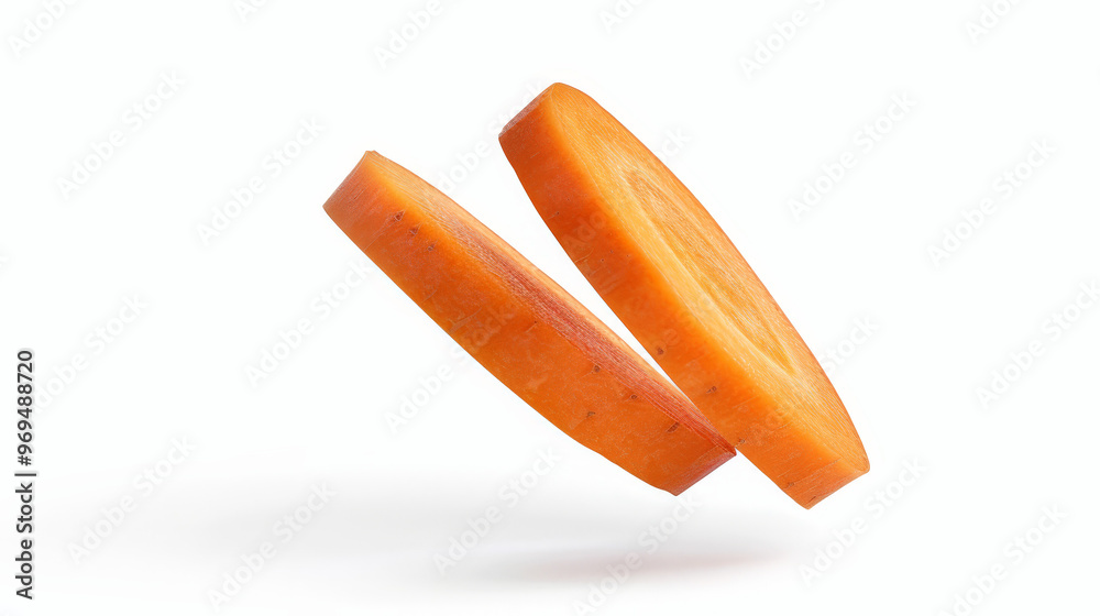 sliced carrot isolated on white sliced carrot isolated on white