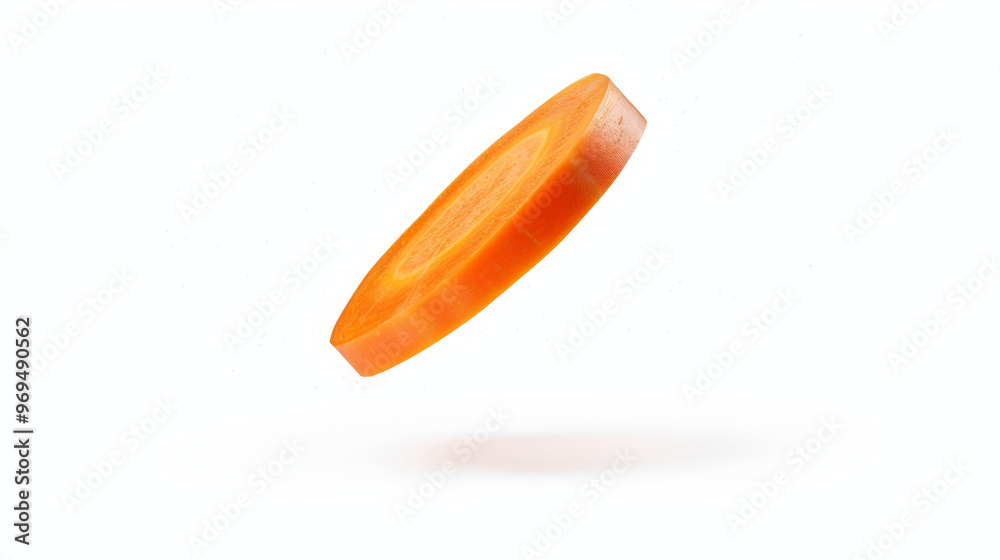 sliced carrot isolated on white