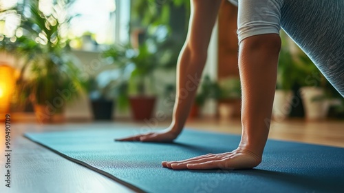 Woman Doing Yoga at Home