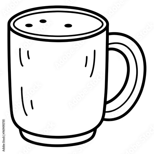 mug doodle outline coloring book page line art drawing photo