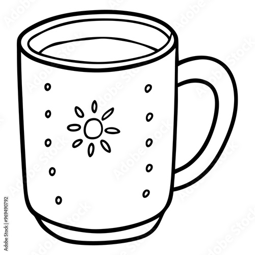 mug doodle outline coloring book page line art drawing photo