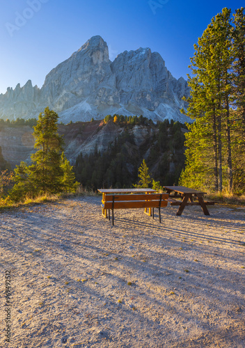 Peitlerkofel Mountain, Dolomiti near San Martin De Tor, South Tyrol, Italy photo