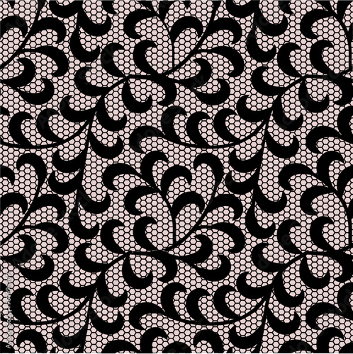 A repeating pattern featuring abstract shapes with a dotted texture on a black background.