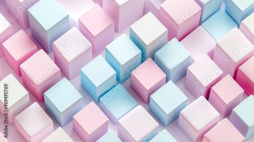 A seamless background of pastel-colored geometric cubes, offering a modern and trendy look.