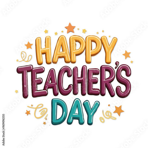 Happy Teacher's Day With Element Vector Illustration Poster Design 