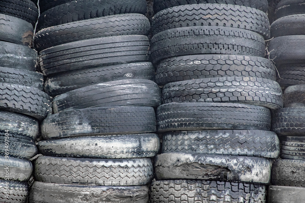 Pile of old tires pattern background Pile of old tires pattern background