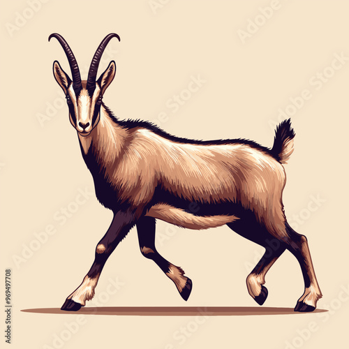 Cute Chamois Vector Cartoon illustration