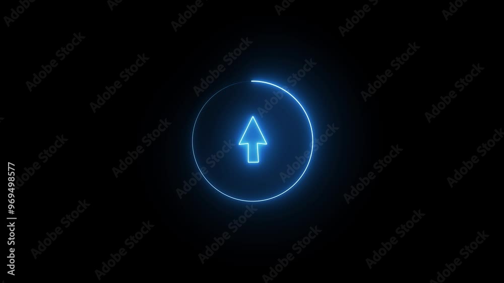 Neon Wi-fi Sign Icon Animation. Glowing Neon Wireless Network Connection Symbol on Black Background.