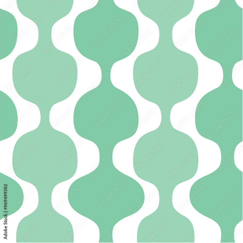 A repeating pattern featuring wavy shapes in varying shades of mint green. A repeating pattern featuring wavy shapes in varying shades of mint green.