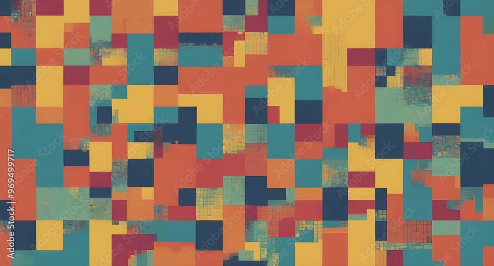 Nostalgic Blocky Pixel Patterns Evoke Retro Video Games with Vibrant Colors and Simple Grids, background Nostalgic Blocky Pixel Patterns Evoke Retro Video Games with Vibrant Colors and Simple Grids, background