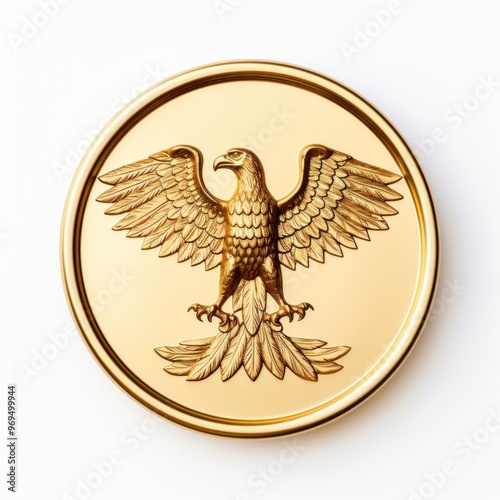 Gold eagle Seal Wax Stamp circle locket shape.