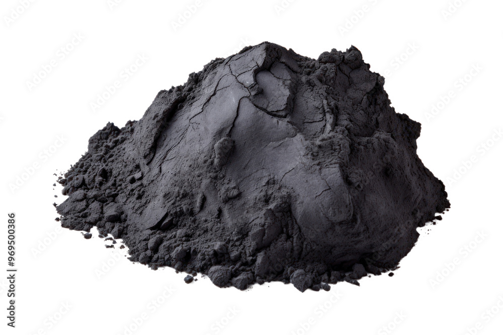 Black clay isolated on a white background shows a tough texture. Suitable for sculpture Emphasizes the unique pitch black color of the clay Black clay isolated on a white background shows a tough texture. Suitable for sculpture Emphasizes the unique pitch black color of the clay