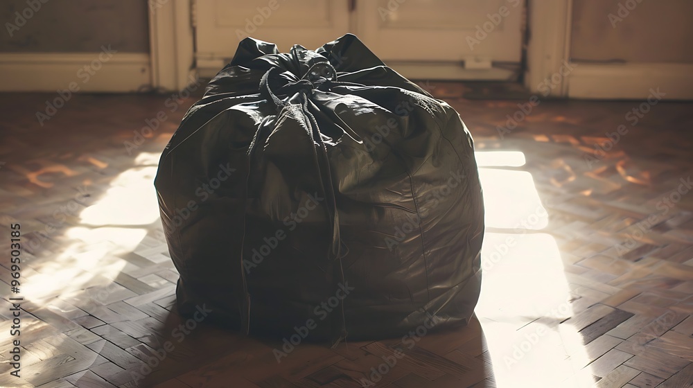 Massive bag on top of the floor