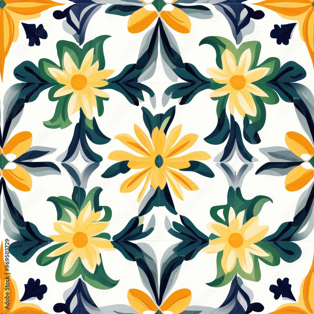 Seamless Pattern Lively Caribbean Beach Tile Design for a Colorful and Tropical Decor