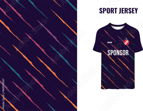 Sublimation design for sports jersey with slanted stripes