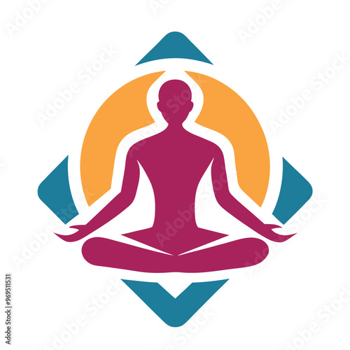  Yoga logo with lotus vector illustration.