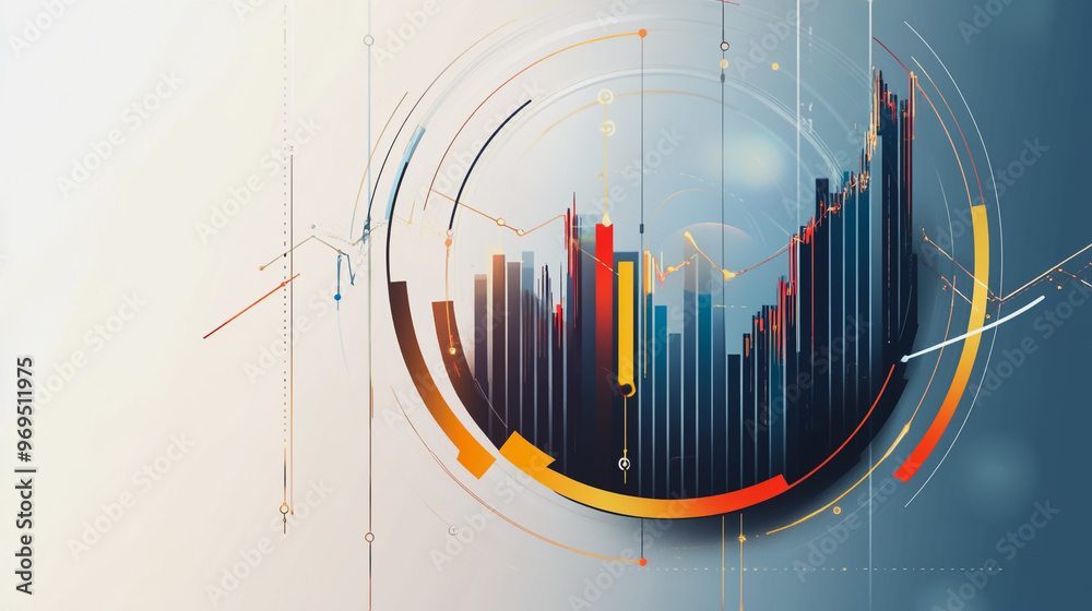 Fototapeta premium charts and graphs with statistics to innovative analyze business potential and forecast future development of companies growth.