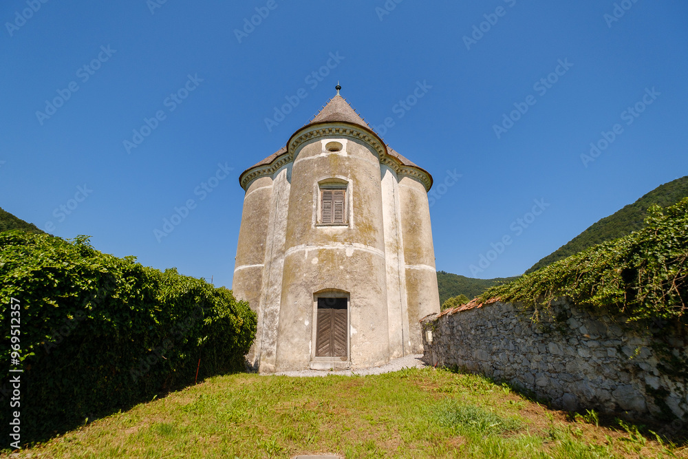 Naklejka premium Hudičev turn pavilion in Sotestka, Slovenia