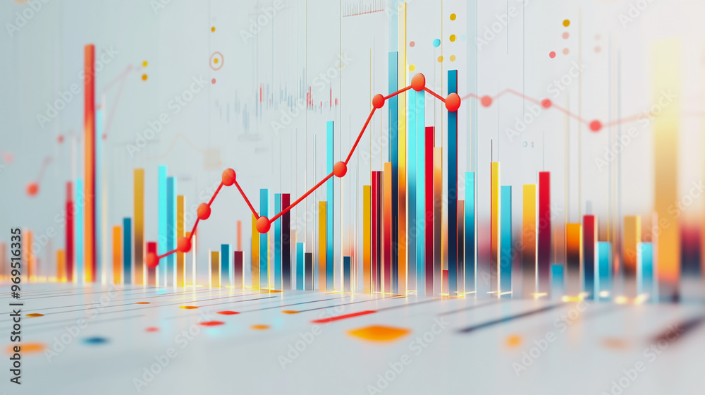 Fototapeta premium charts and graphs with statistics to innovative analyze business potential and forecast future development of companies growth.