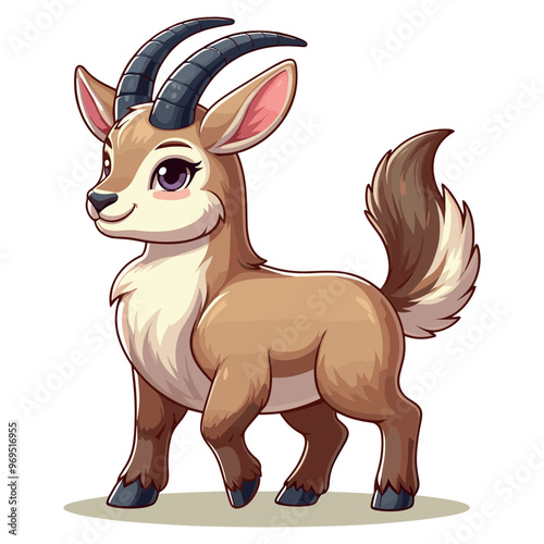 Cute Chamois Vector Cartoon illustration