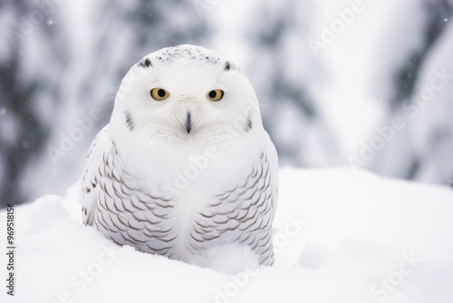 Snowvy owl animal bird beak.